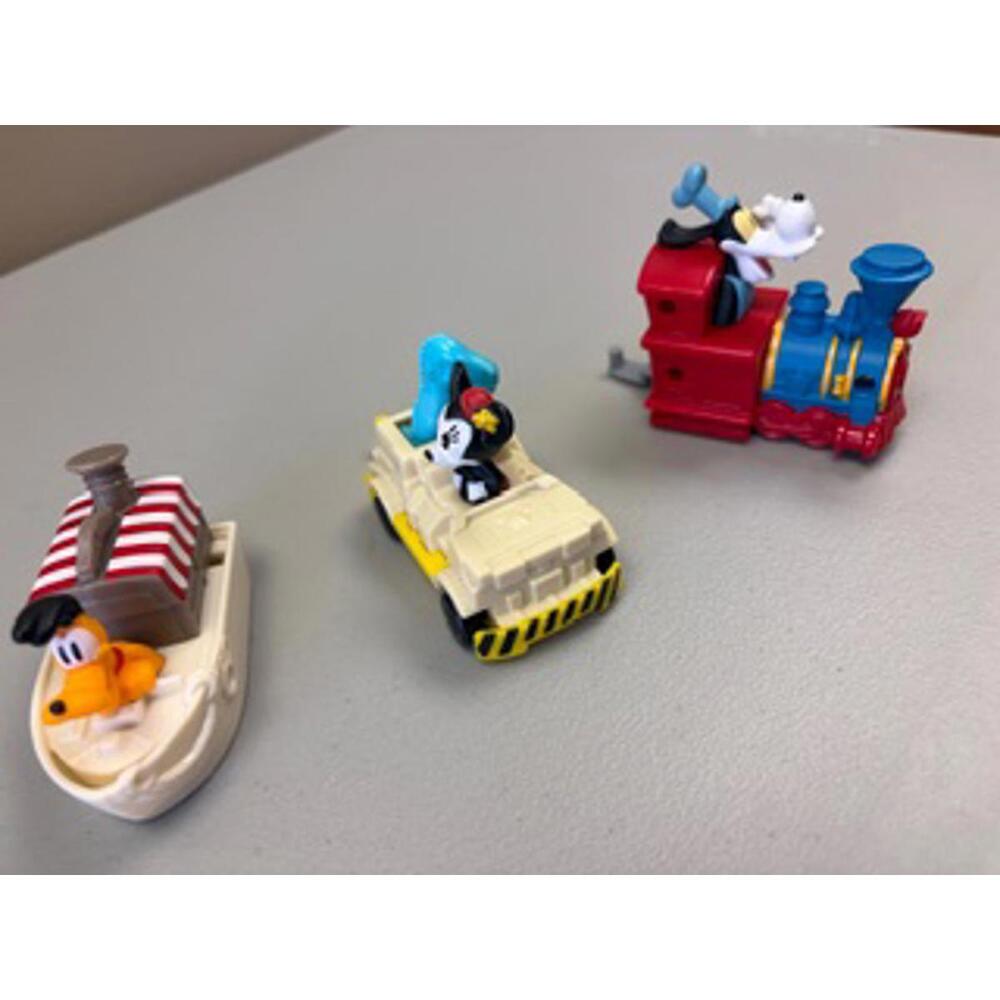 Vintage Disney McDonaldland Plastic Toy Figures - Train, Boat, and Vehicle